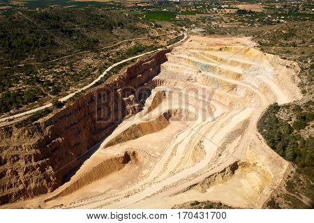 Quarry in Riba-Roja del Turia in Valencia aerial view