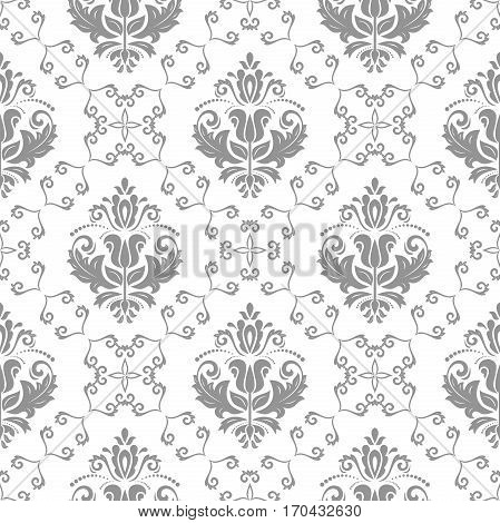 Oriental vector classic silver pattern. Seamless abstract background with repeating elements. Orient background