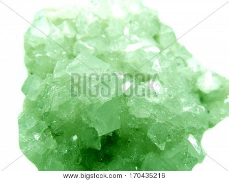 apophyllite semigem geode crystals geological mineral isolated
