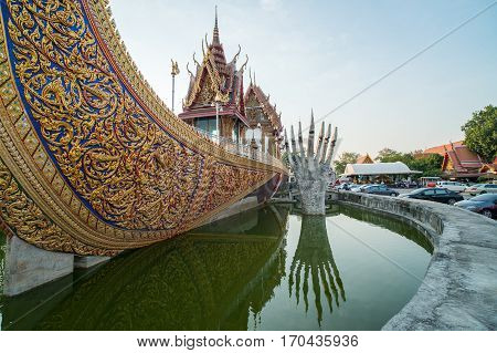 Swan Boat At Wat Cha Lor Temple, Nonthaburi