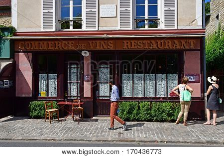 Auvers sur Oise France - august 14 2016 : auberge Ravoux where Vincent Van Gogh died in july 29 1890