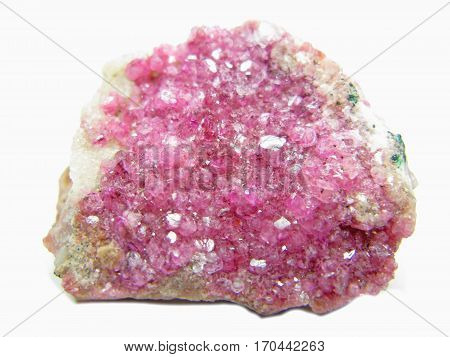 cobaltocalcite semigem geode crystals geological mineral isolated