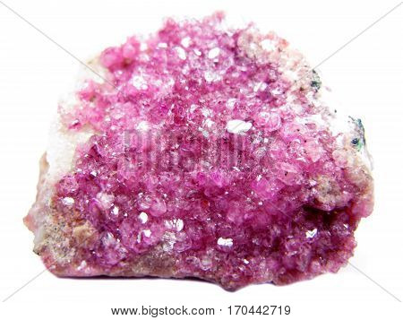 cobaltocalcite semigem geode crystals geological mineral isolated