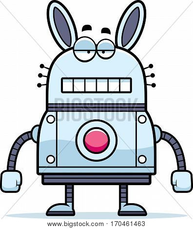 Unemotional Cartoon Robot Rabbit