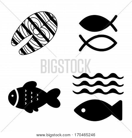 Fish Icon Or Logo Set Isolated