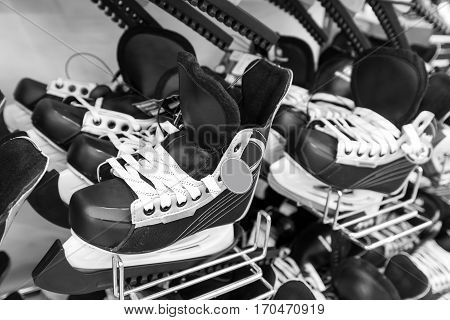 A Mens ice hockey skates in store