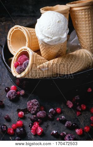 Ice Cream In Wafer Cones