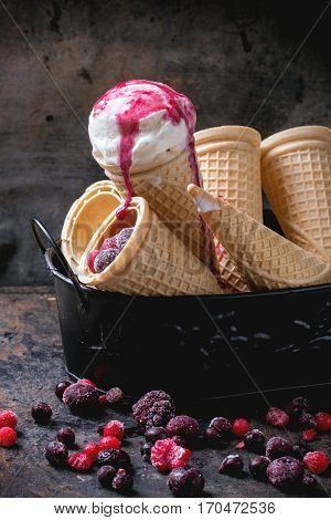 Ice Cream In Wafer Cones