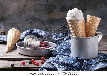 Ice Cream In Wafer Cones