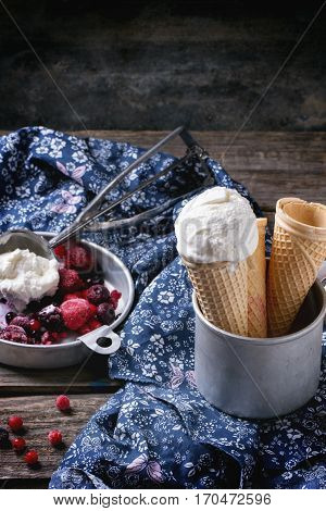 Ice Cream In Wafer Cones