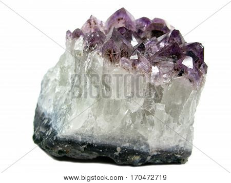 amethyst semigem geode crystals geological mineral isolated