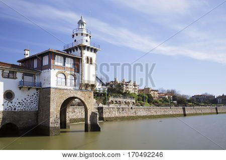 Arriluce Lighthouse In The Coast Of Getxo, Biscay, Spain