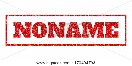 Red Rubber Seal Stamp With Noname Text. Vector Message Inside Rectangular Shape. Grunge Design And S