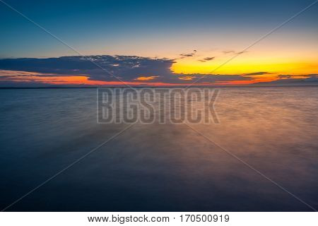 Colorful Sky And Water In Lake Paliastomi In Morning , Poti, Georgia