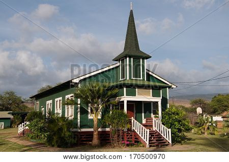 Ka Hale La'a O Ierusalema Hou Church - The Sacred House of New Jerusalem - in Kaunakakai Moloka'i Island Hawai'i