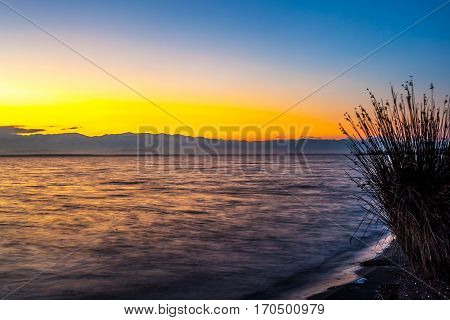 Colorful Sky And Water In Lake Paliastomi In Morning , Poti, Georgia