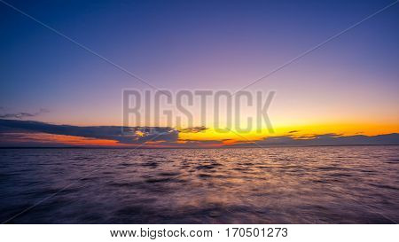 Colorful Sky And Water In Lake Paliastomi In Morning , Poti, Georgia
