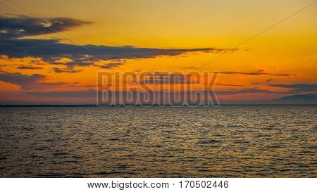 Colorful Sky And Water In Lake Paliastomi In Morning , Poti, Georgia