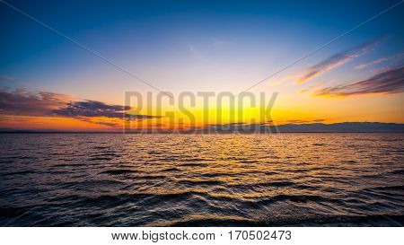 Colorful Sky And Water In Lake Paliastomi In Morning , Poti, Georgia