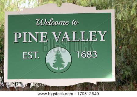 LOS ANGELES - JAN 5:  Pine Valley Signage at the 