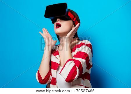 Woman With Virtual Reality Gadget