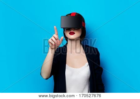 Woman With Virtual Reality Gadget