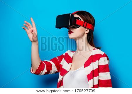 Woman With Virtual Reality Gadget