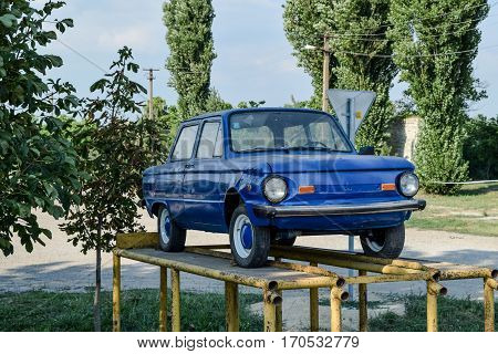 Old Car Zaporozhets. Restored Vintage Car. The Legacy Of The Sov