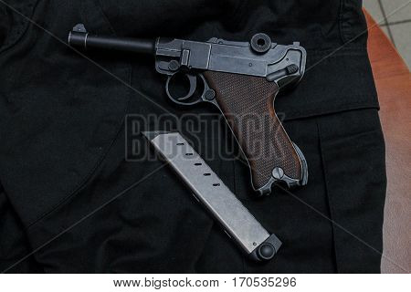 Nagan Pistol With Magazine For Ammunition.