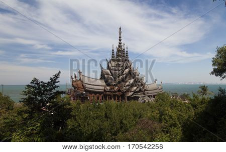 Beautiful Buddhist temple stands out for its wooden architecture