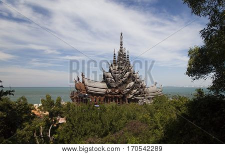 Beautiful Buddhist temple stands out for its wooden architecture