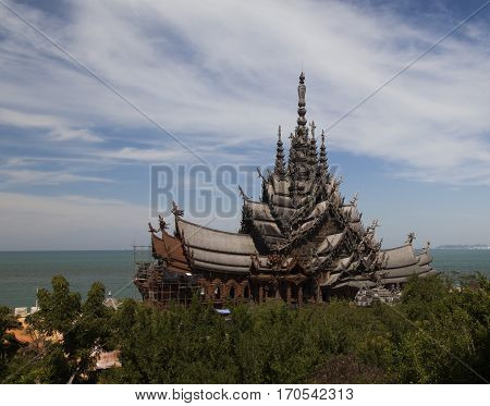 Beautiful Buddhist temple stands out for its wooden architecture