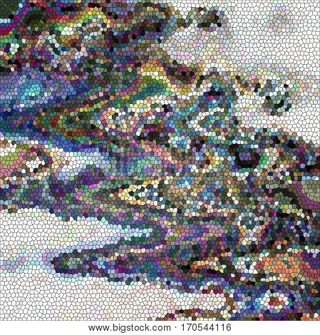 Abstract coloring background of the horizon gradient with visual wave,stained glass,illusion,poolar coordinates and lighting effects