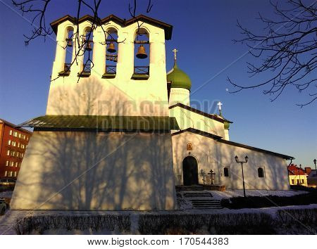 Church of the Epiphany from Zapskovje. Orthodox church in Pskov. Historical and cultural monument of federal importance XV-XVI centuries.