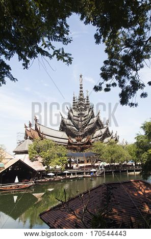 Beautiful Buddhist temple stands out for its wooden architecture