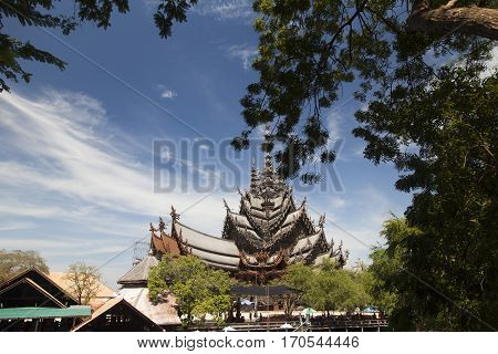 Beautiful Buddhist temple stands out for its wooden architecture