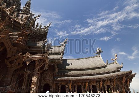 Beautiful Buddhist temple stands out for its wooden architecture