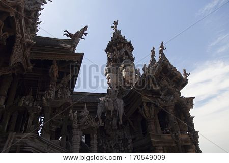 Beautiful Buddhist temple stands out for its wooden architecture