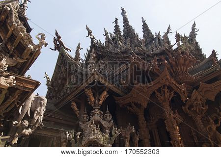 Beautiful Buddhist temple stands out for its wooden architecture
