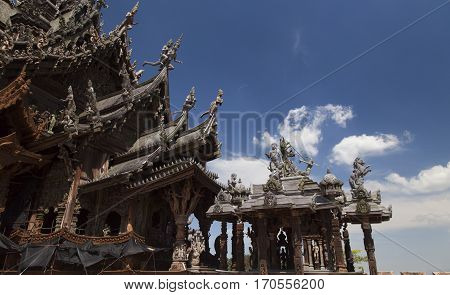 Beautiful Buddhist temple stands out for its wooden architecture