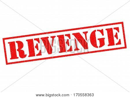 REVENGE red Rubber Stamp over a white background.