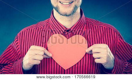 Boy In Love With Red Heart.