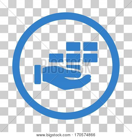 Service Schedule rounded icon. Vector illustration style is a flat iconic symbol inside a circle cobalt color transparent background. Designed for web and software interfaces.