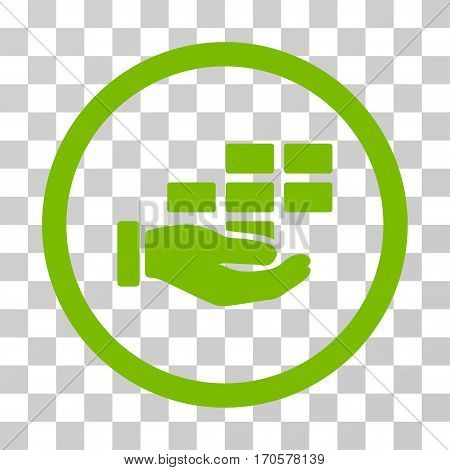 Service Schedule rounded icon. Vector illustration style is a flat iconic symbol inside a circle eco green color transparent background. Designed for web and software interfaces.