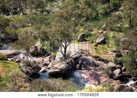 Bottom Viewing Platform At National Park Falls In John Forrest National Park