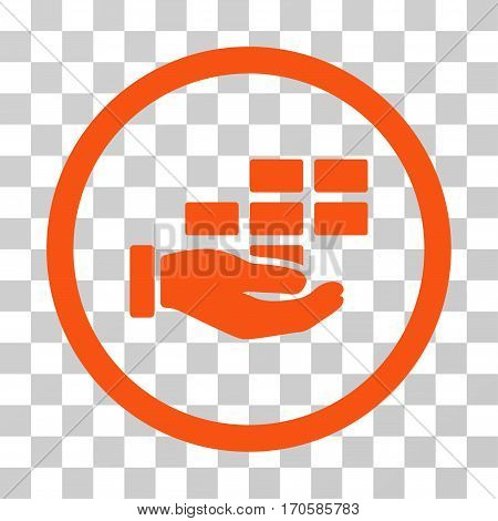 Service Schedule rounded icon. Vector illustration style is a flat iconic symbol inside a circle orange color transparent background. Designed for web and software interfaces.