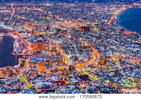 Hakodate, Japan famous night view skyline.
