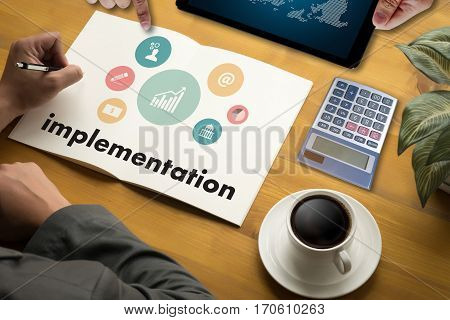 Implementation Entrepreneur Business Venture Target To Goals Expansion  Marketing Concept