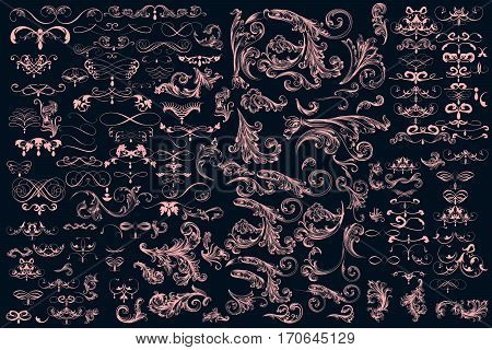 Mega huge collection of vector decorative elements and calligraphic flourishes