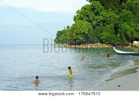 PINANG ISLAND, 14 JANUARY, 2017 - Monkey beach, wellknown landmark of Pinang Island, Malysia, Asia